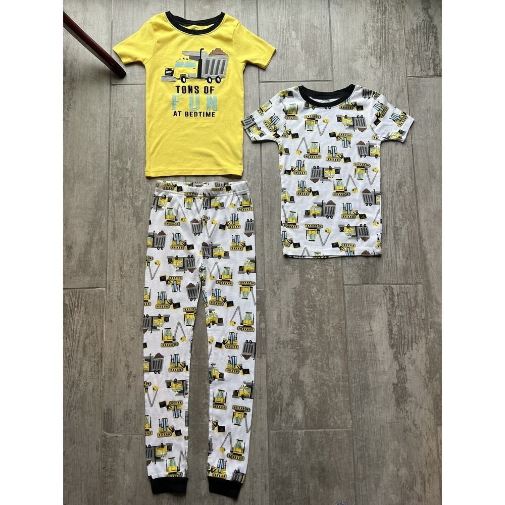 3 Piece Pajama Set Toddler Boy Pjs TONS OF FUN AT BEDTIME Construction Truck 7